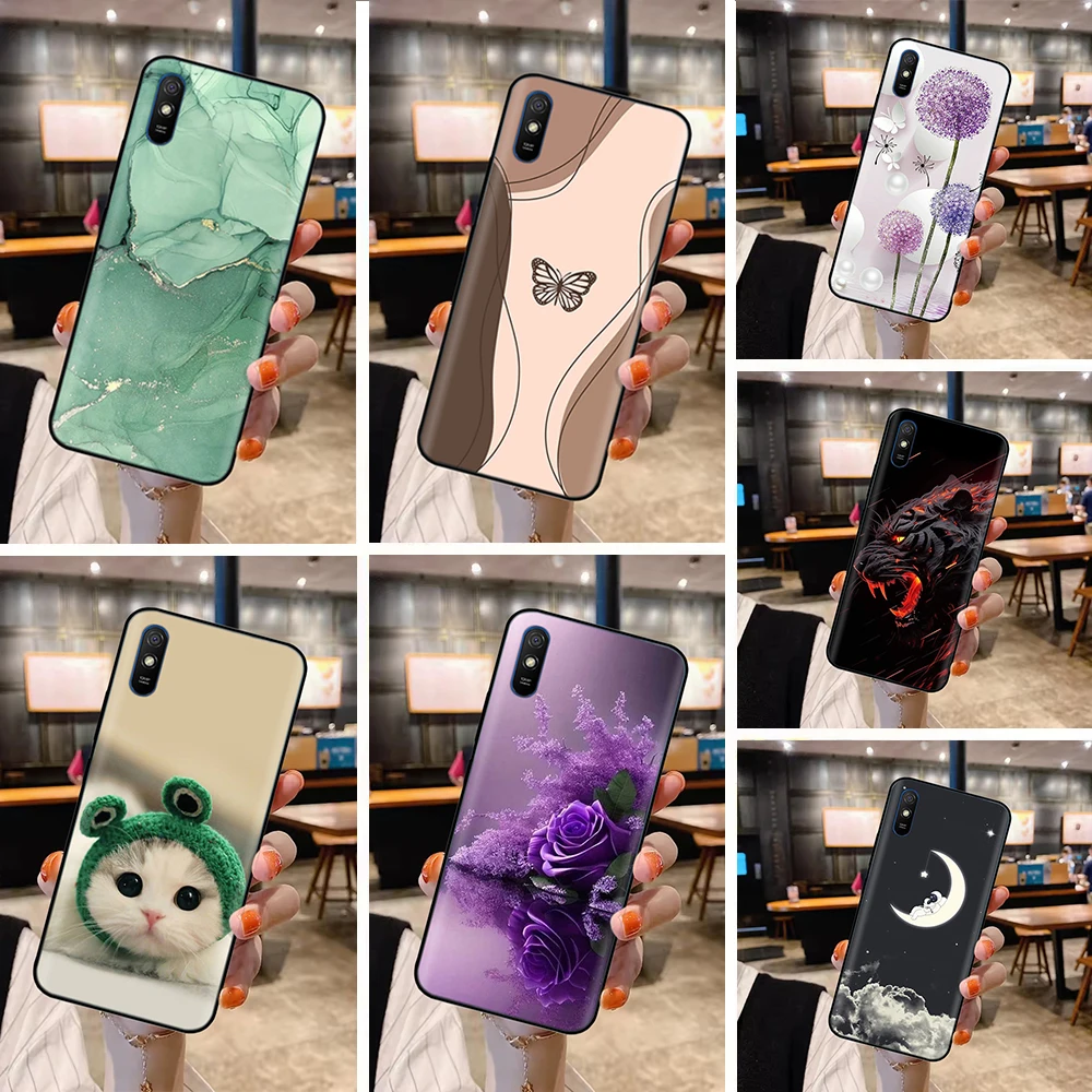 

Phone Case For Redmi 9A Case Fashion Butterfly Soft TPU Back Cover For Xiaomi Redmi 9A Case Silicone Cover For Redmi 9A 9AT Bags