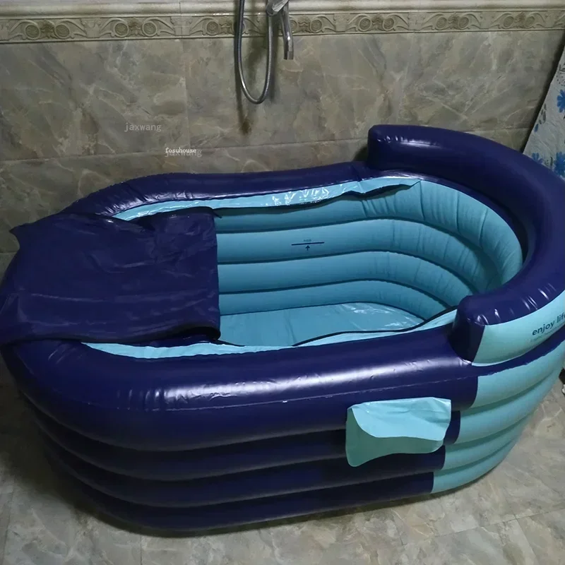 

European Thickened Plastic Space Capsule Inflatable Bathtubs Household Foldable Bath Bucket Rental Room Bath Tub Artifact