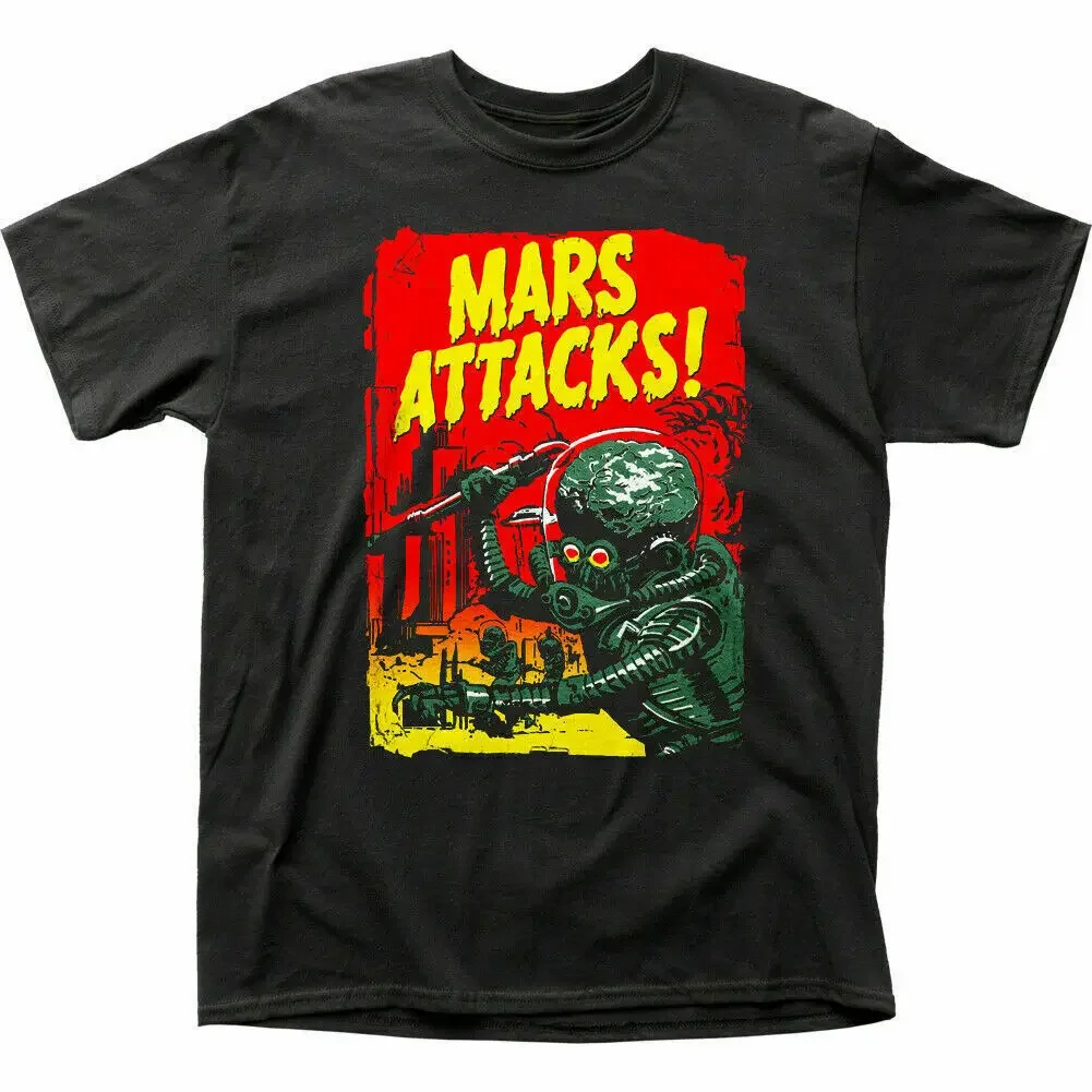 

Mars Attacks Gradient Poster T Shirt Mens Licensed Movie UFO Aliens Tee Black