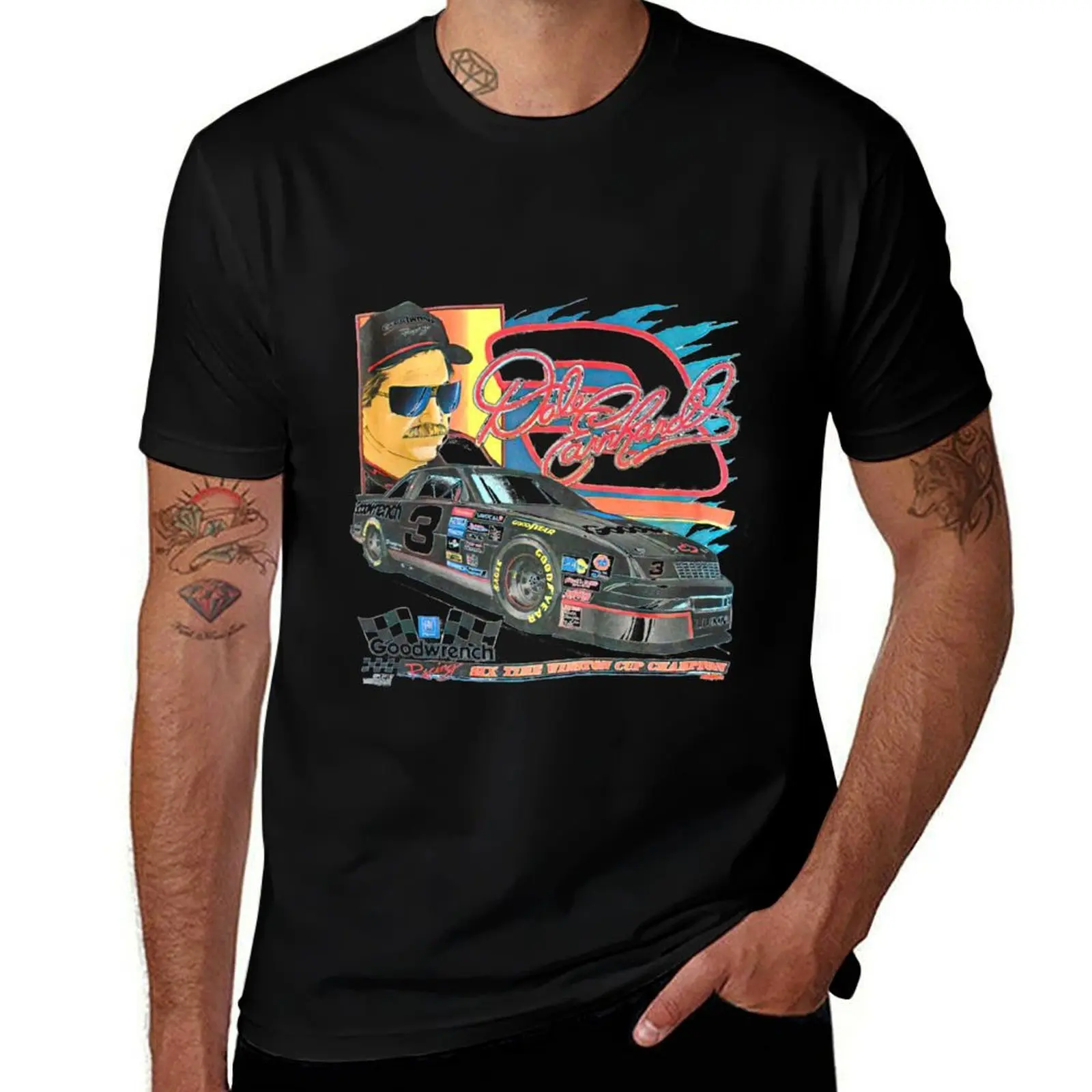 Dale Earnhardt NASCAR Racing T-Shirt Basic Crew Neck Short Sleeve Top