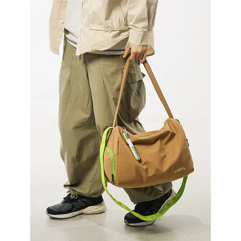 

Business trip travel bag large capacity men and women lightweight versatile sports nylon dry and wet separation fitness bag