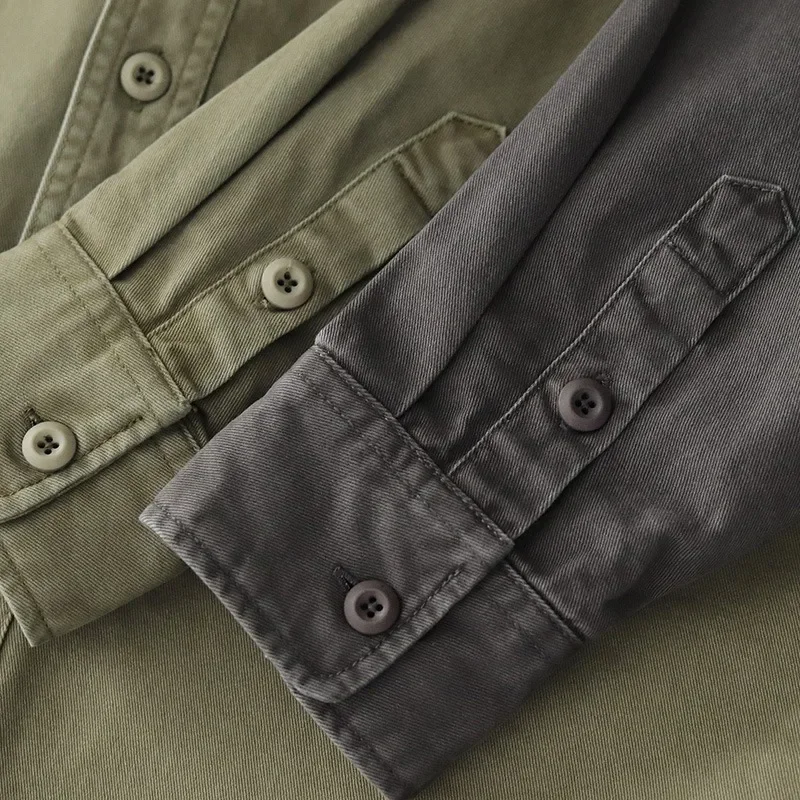 

Spring Autumn New Japanese Men's Work Shirs Fashion Vintage Casual Loose Shirt Jacket Coat Korean Streetwear Shirt Men