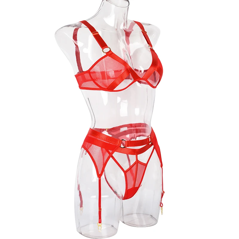 المثيرة الإناث الملابس الداخلية مثير النساء الفاخرة مصمم الملابس الداخلية شبكة انظر من خلال ثونغ وحمالة الصدر مثير الجوف خارج مجموعة الملابس الداخلية الأربطة
