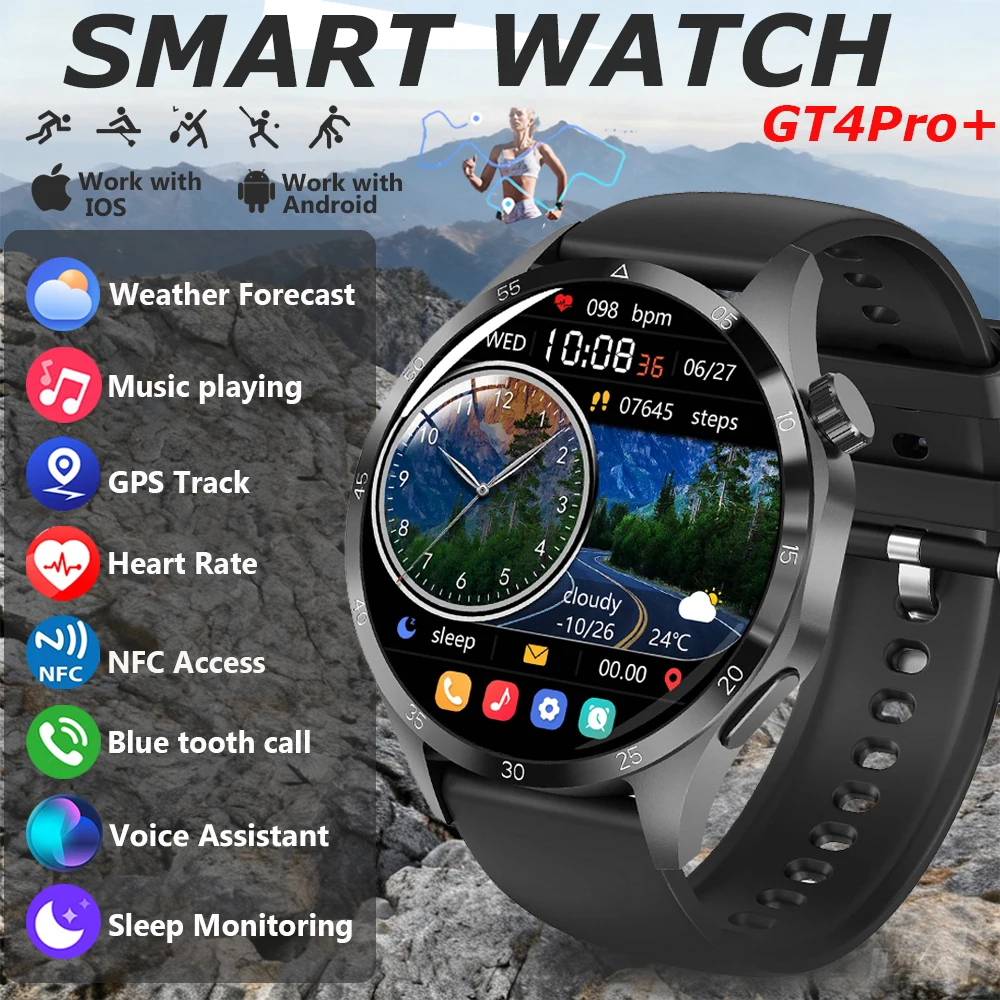 

2025 New Watch 4 GT Series Smart Watch Men AMOLED Screen Heart Rate Health Monitoring Bluetooth Call Business Smartwatch Man