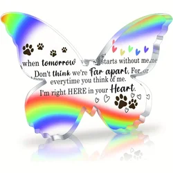 In Memory of Dog Cat Condolence Gifts - Remembrance Gifts for Loss of for Pet Acrylic Sign - Rainbow Bridge Decorations
