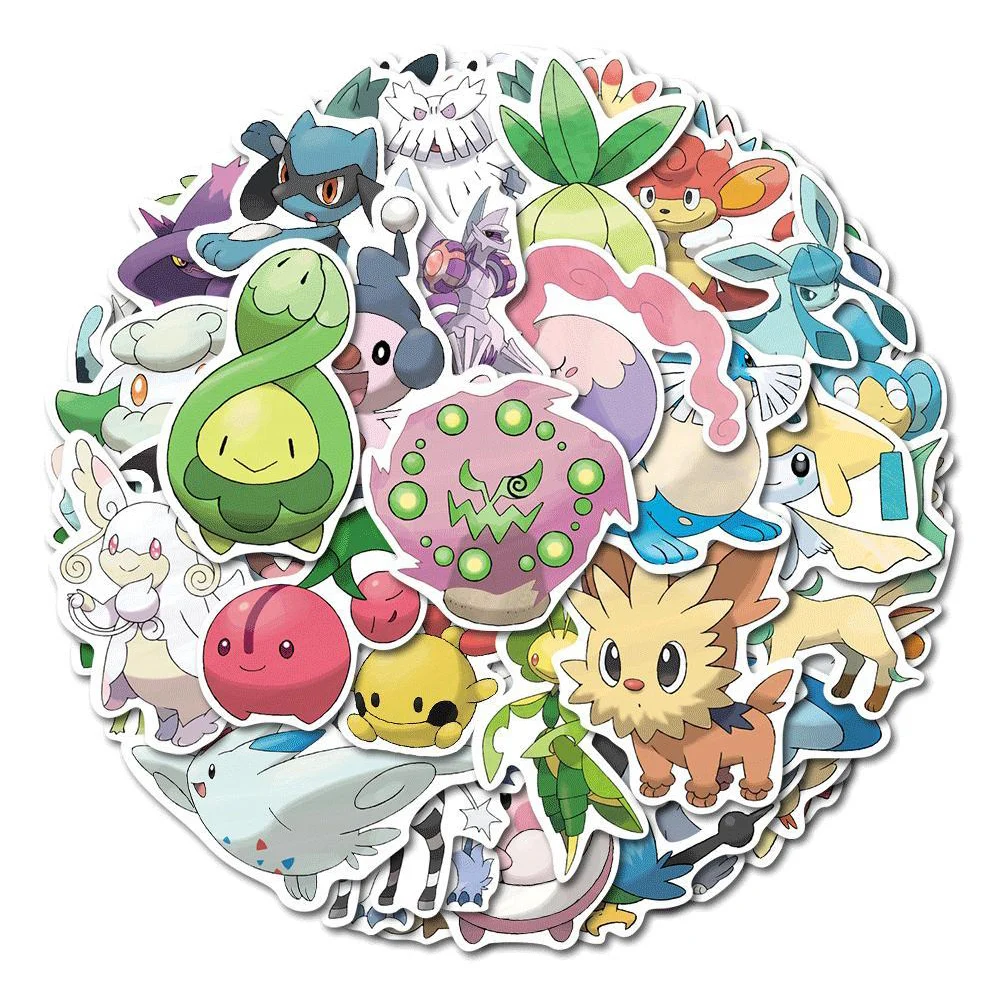 10/30/54pcs Cute Pokemon Stickers Anime Kids Decals Toys DIY Skateboard Laptop Motorcycle Waterproof Kawaii Cartoon Sticker Pack