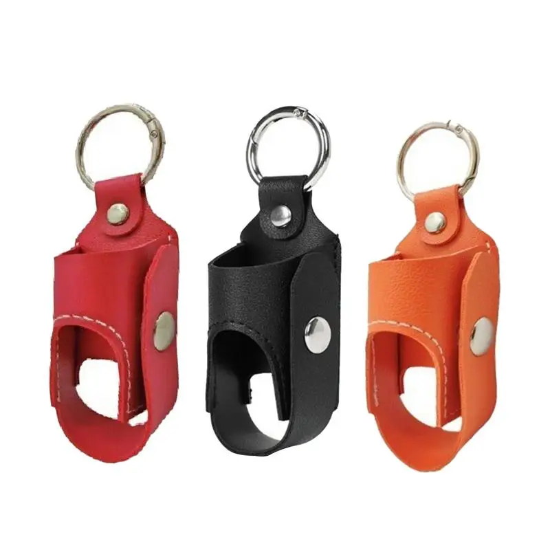 Portable Inhaler Holder Outdoor L-shaped Leather Inhaler Case Keychain for breath spray bottle storage PU Leather Storage Tool