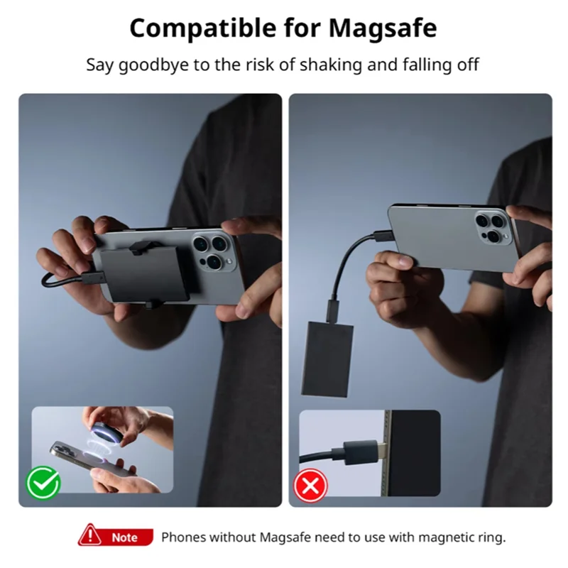 -FDDT For Magsafe Magnetic SSD Holder Attachable Phone Clamp For External SSD For   Crucial