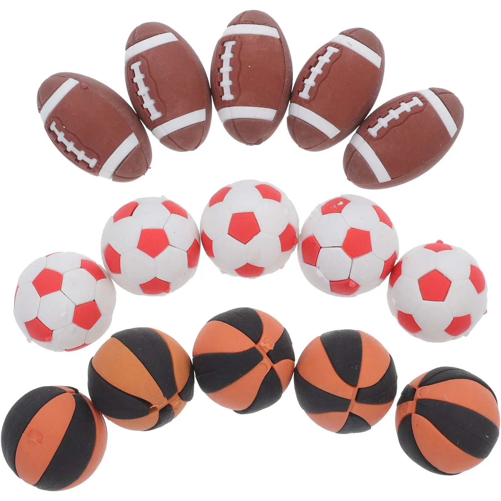 

15Pcs Ball Basketball Olive Shape Eraser Sports Ball Shaped Erasers Pencil Erasers Party Favor Gift Erasers Reward Erasers