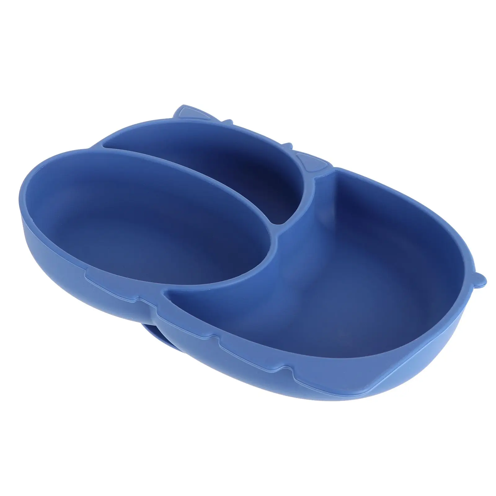 

Silicone Piece Suction Compartment Dinner Plate Dinner Plates Anti Skid Cartoon Cow 3 Compartments Travel Friendly Gift