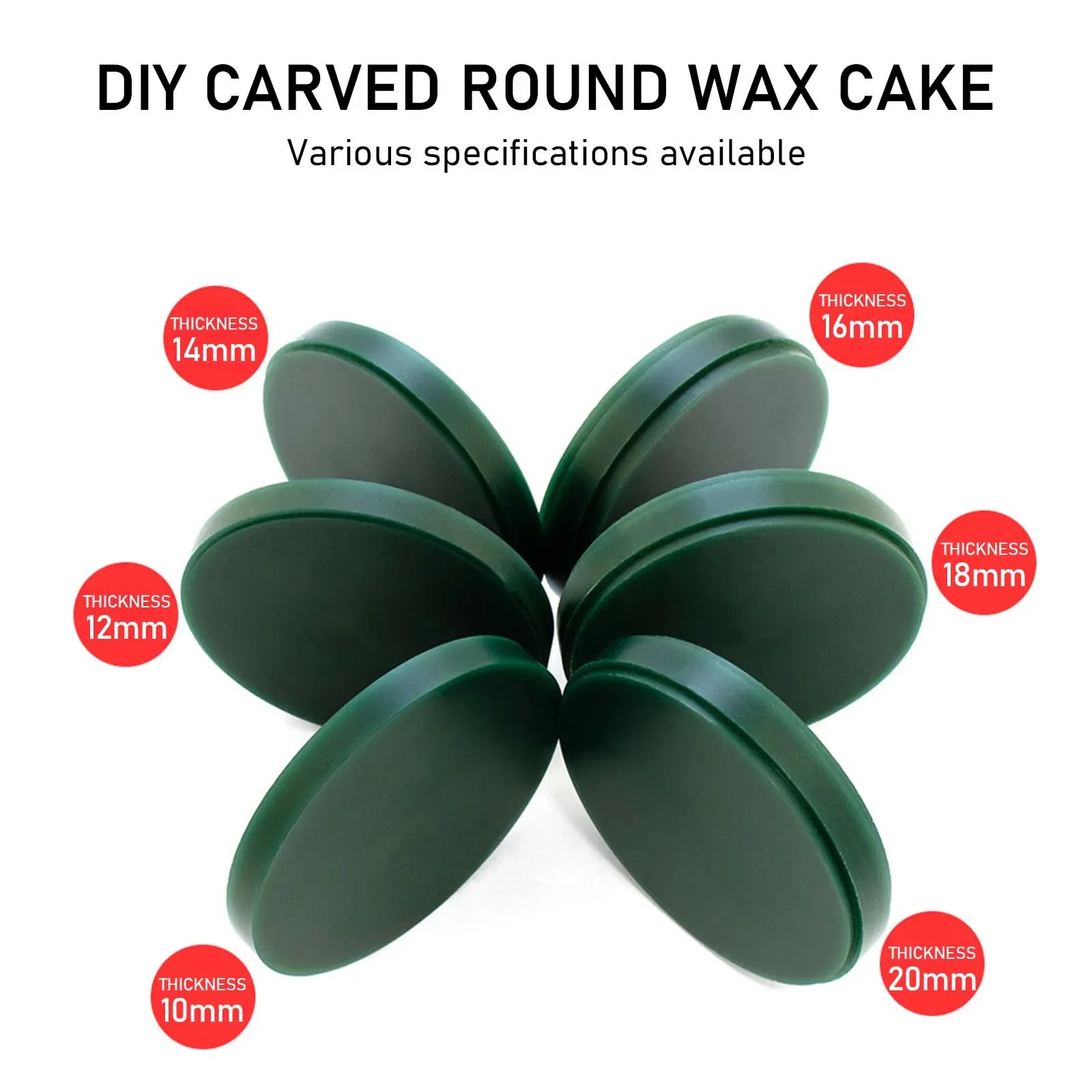 Round 3D Wax Cake Green Carving for Jewelry Ring Making Casting Modeling Kit Mold Hard Wax Blank Round Tube Borderless