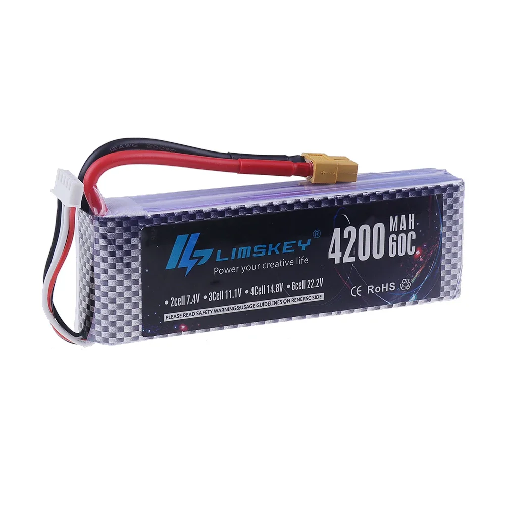 MAX 60C FPV Drone Lipo Battery 14.8V 4200mah 4S for Aircraft Toys Off-Road Car Model Quadcopter Drone 14.8V Rechargeable Battery