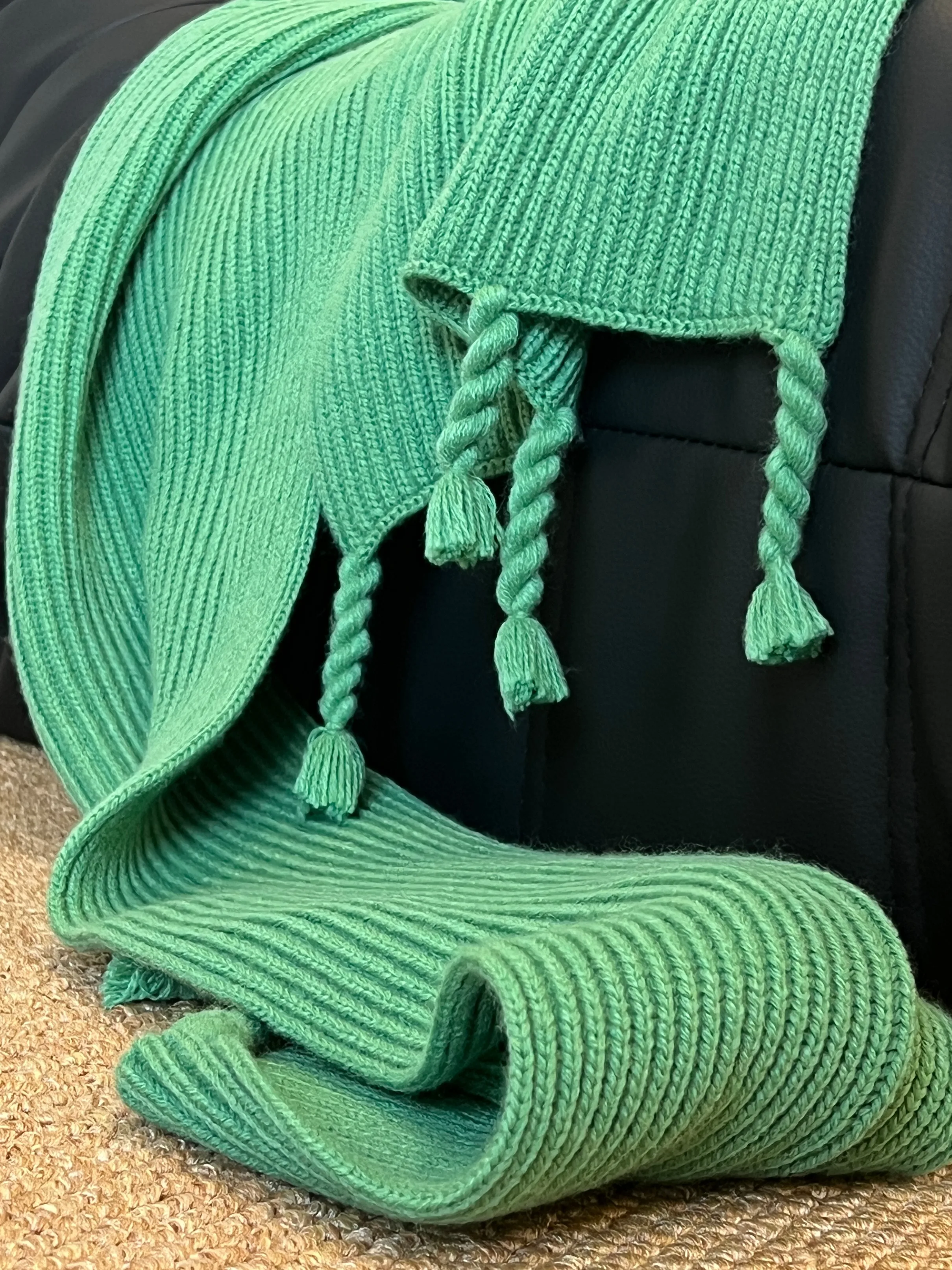 Anime Love and Deepspace Xavier Cosplay Green Knitted Scarf Cartoon Neckerchief Neck Gaiter Neckpiece Scarves Decoration Xmas