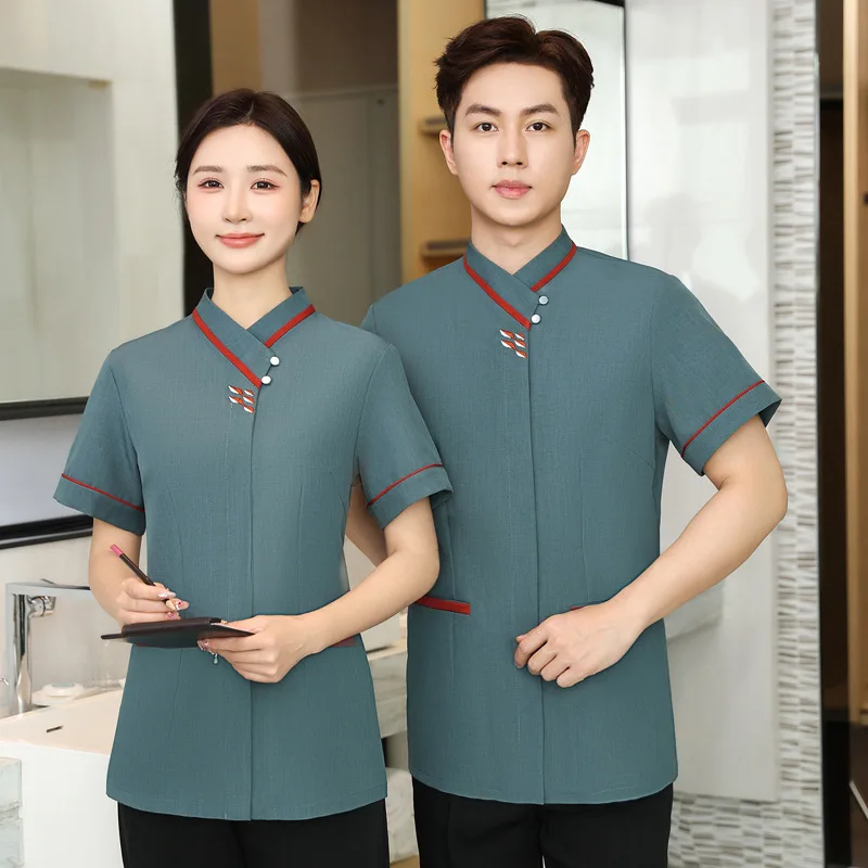 Hotel Service Uniform Short-Sleeved Work Clothes Housekeeping Community Property Cleaning Summer Guest Room PA Waiter M