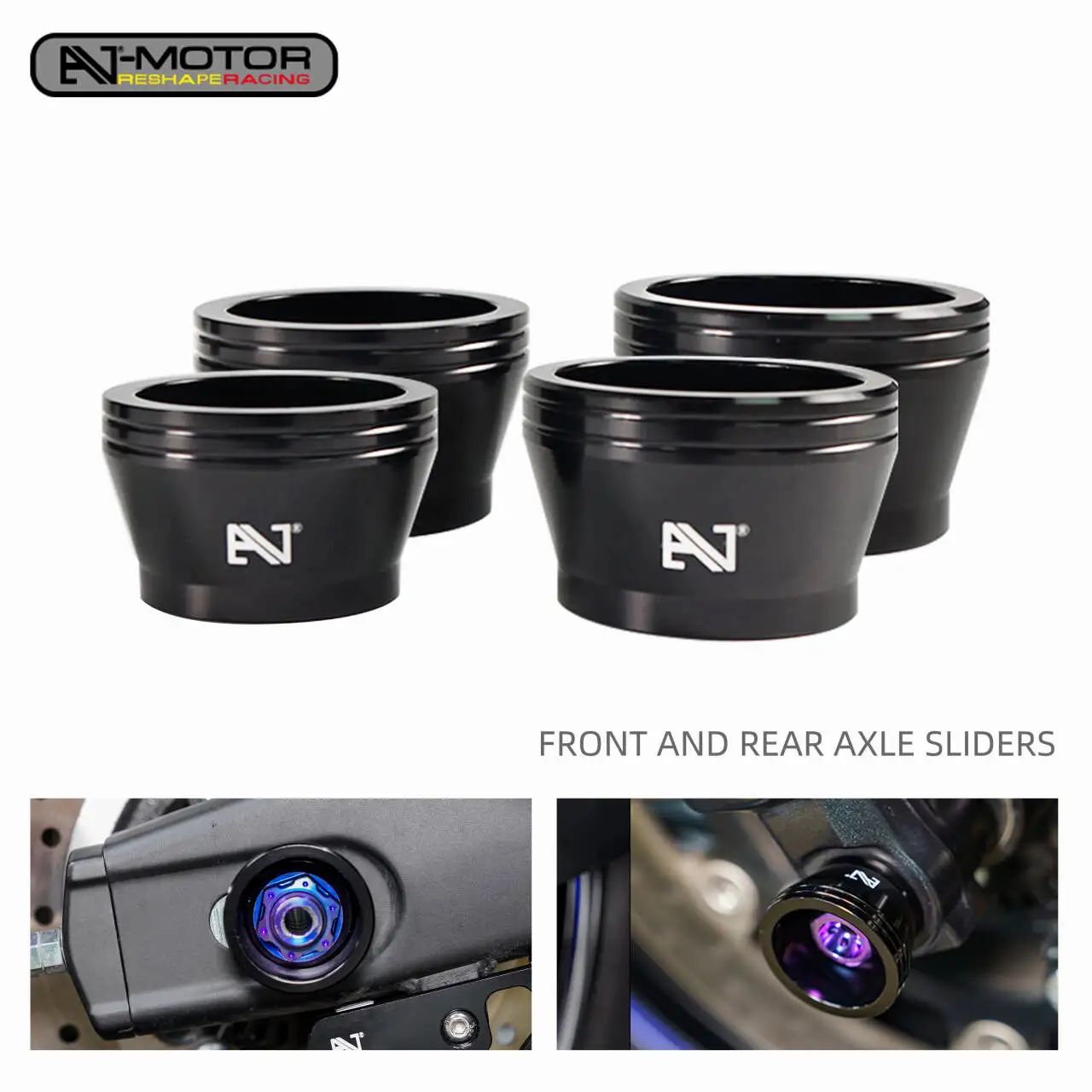 AJ-MOTOR Motorcycle Front and Rear Axle Sliders Anti Fall Cups For Yamaha YZF-R3 2019-2025 R3