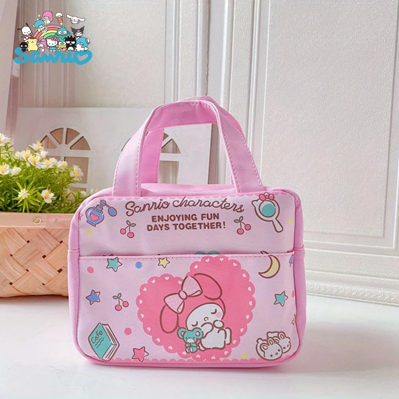 Hellokitty cartone animato giapponese Kuomi borsa per il pranzo isolata carina comoda borsa Bento portatile pieghevole