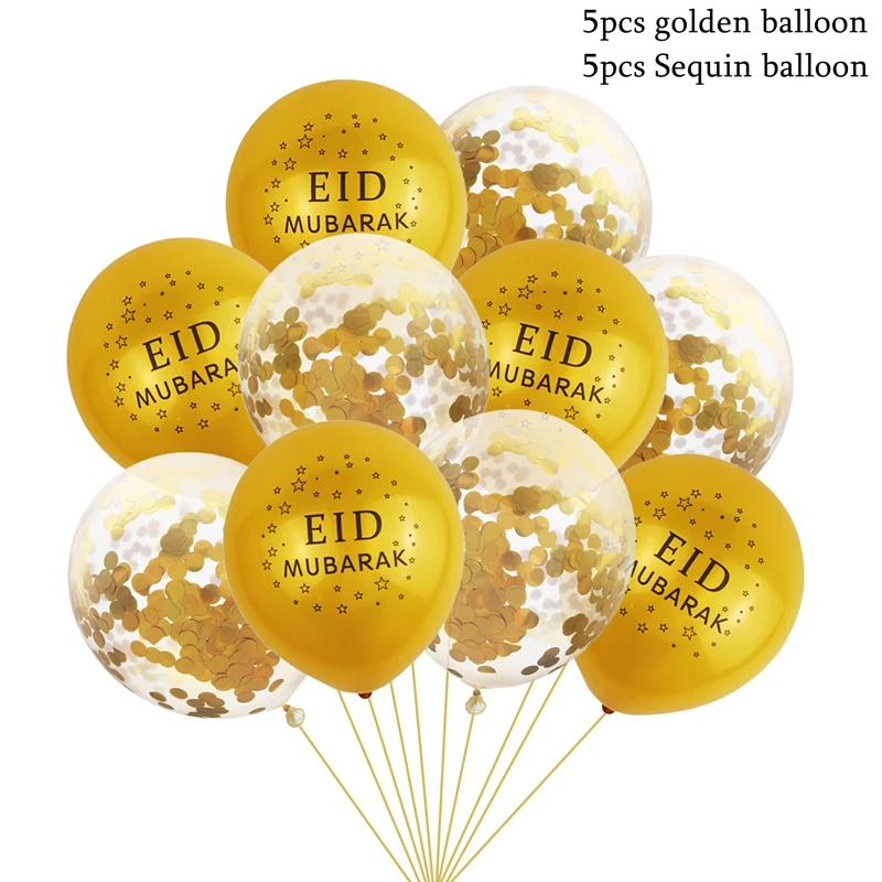 10 sztuk balon Eid Eid Mubarak 2025 Ramadan dekoracja dla pomocy domowej al-fitr Mubarak Kareem islamski festiwal muzułmańskie zaopatrzenie firm