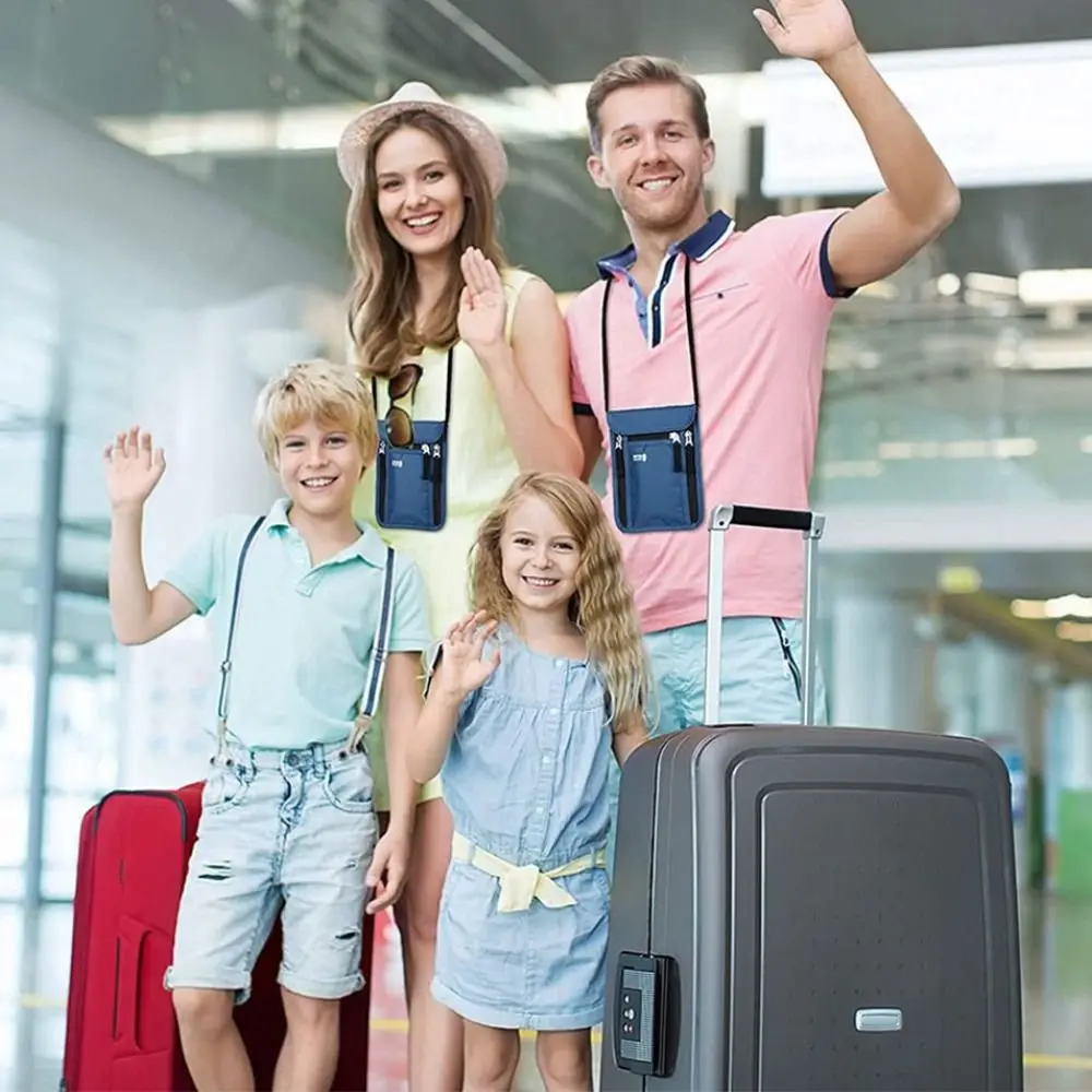 Portable Nylon RFID Passport ID Bag Waterproof Multi-Functional ID Credit Card Holder Passport Bag Travel