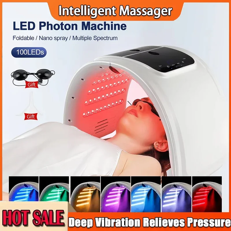 الوجه والجسم 7 ألوان LED آلة الفوتون مع نانو رذاذ الجلد ترطيب قناع صالون سبا المنزل استخدام الجلد تجديد حب الشباب العناية بالبشرة #1