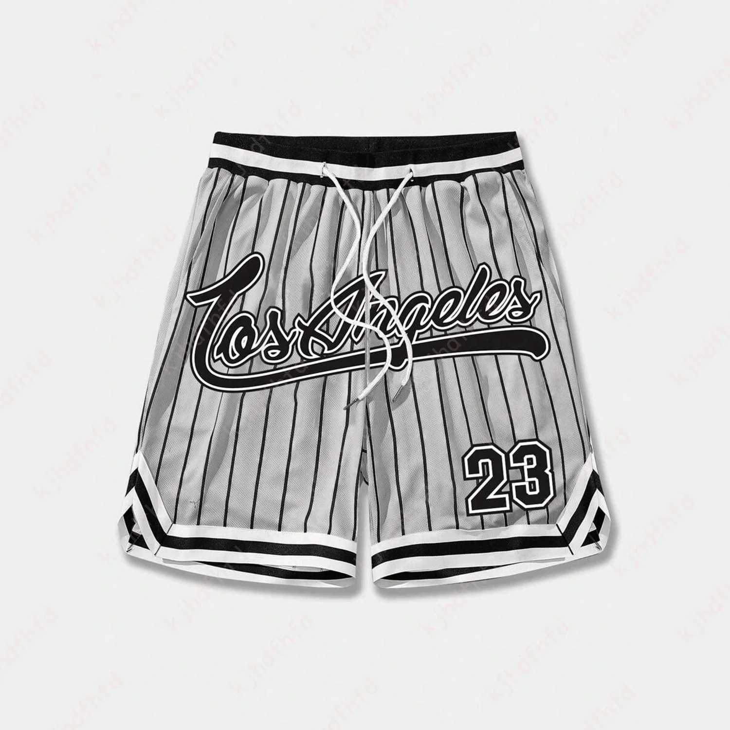 2024 Striped And Letter Printed Drawstring Waist Mesh Basketball Shorts Absorb Sweat Outdoors Exercise Fashion Adult&Kid Shorts