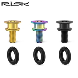 Risk New Upgrade Bike Square Taper Bottom Bracket Bolts, 2pcs Titanium Alloy M8x15 Waterproof Sealed Crank Screw, Bicycle Nut