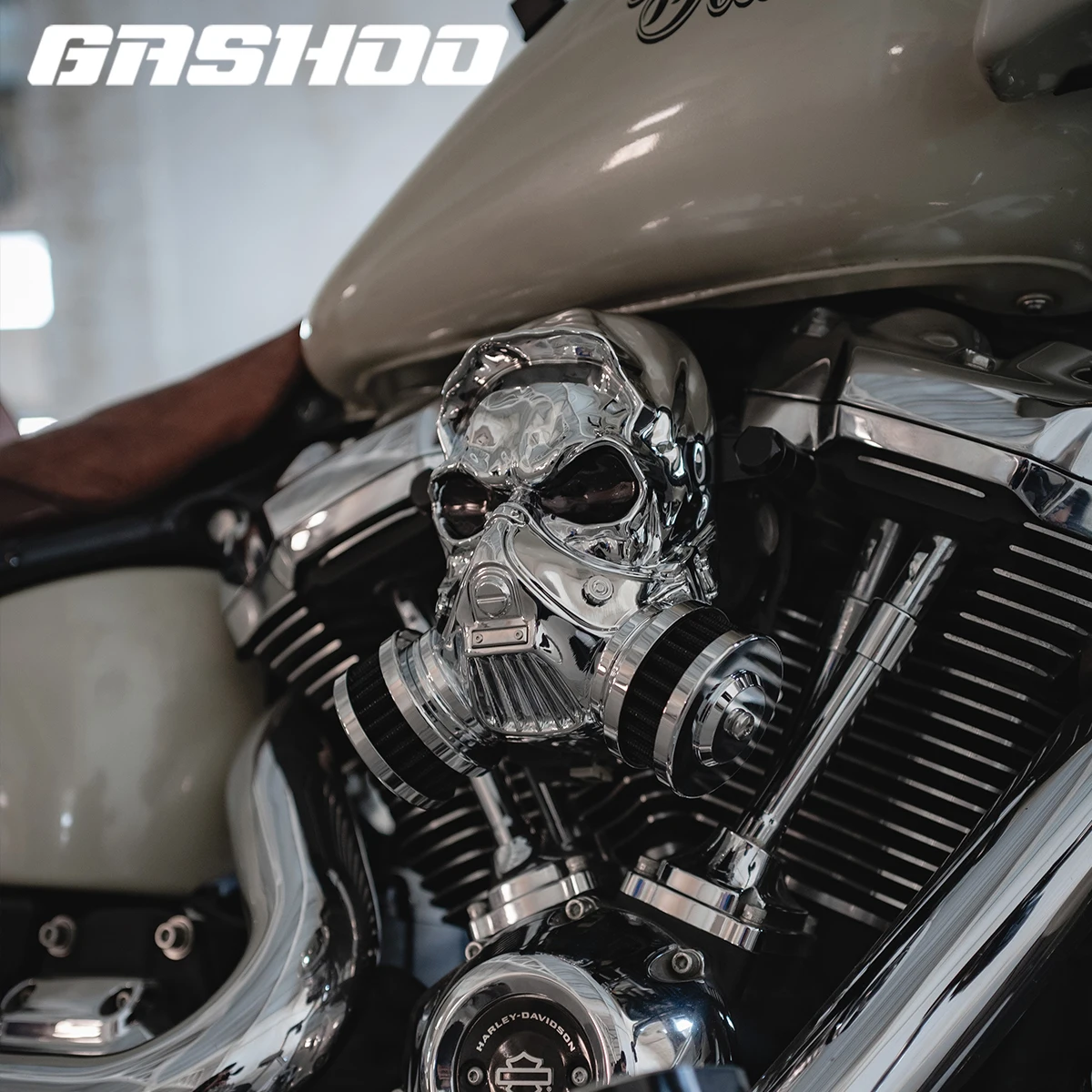 Skull Air Filter for Harley Davidson Dyna&Cruiser(Softail/Street Bob/Fat Bob/Fat Boy/Low Rider/HERITAGE/Breakout/HYDRA-GLIDE)