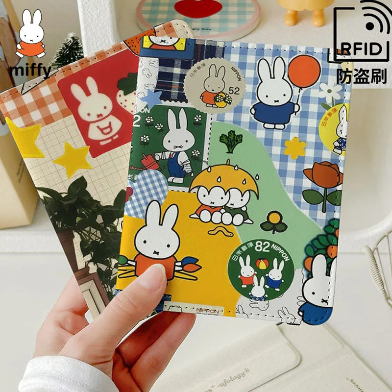 2025 Kawaii Miffy passeport pince Document Pack dessin animé mignon carte sac voyage Portable sac de rangement vacances Surprise cadeau