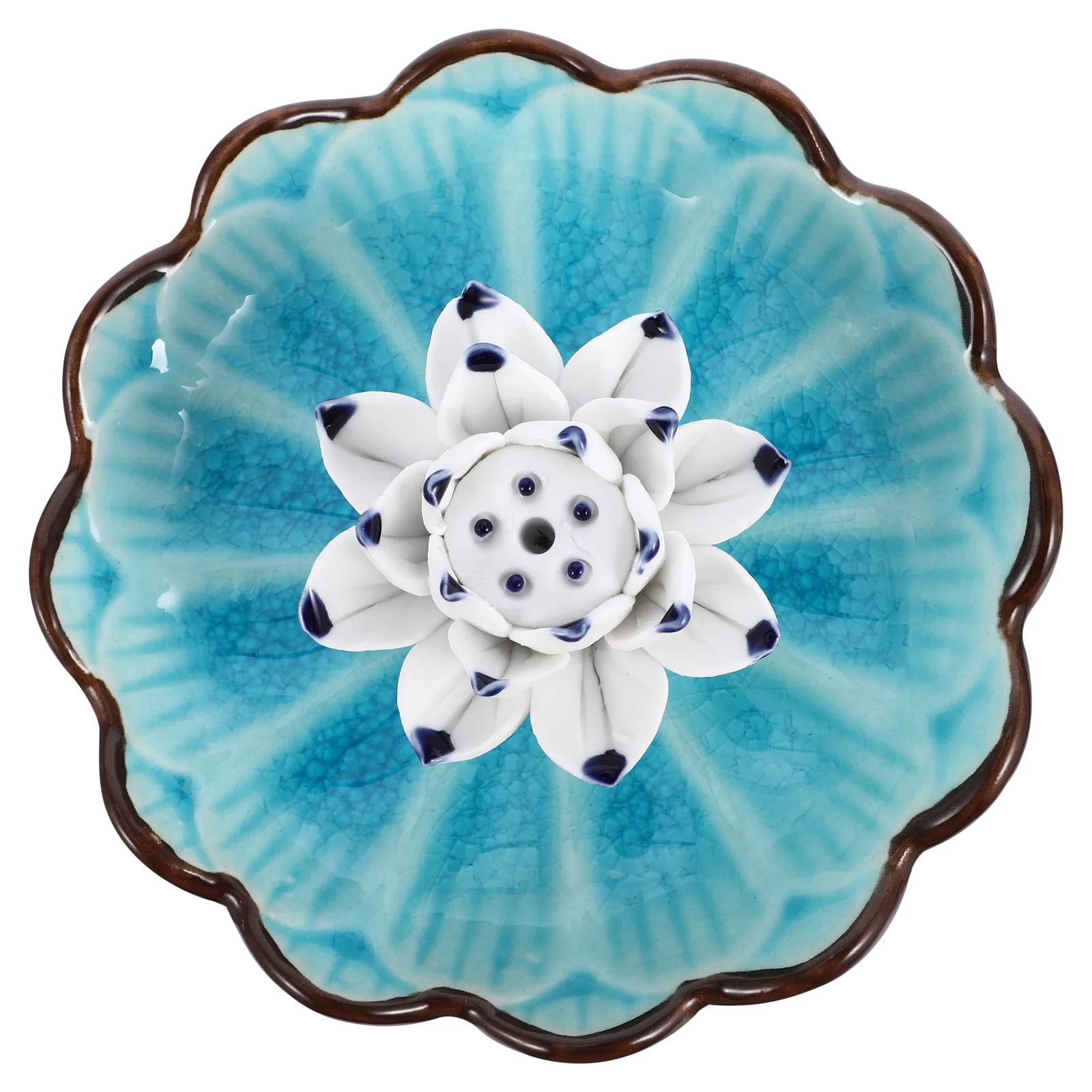 

Lotus Shape Ceramic Incense Stick Holder Exquisite Aroma Burner for Home Office Decor Romantic Scent Diffuser Incense Tray