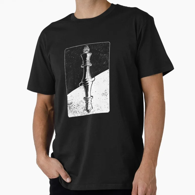 

King and Queen Funny Chess Player Gift T shirt for man 100% cotton Large size Tops Game Graphic Print Clothes S-6XL