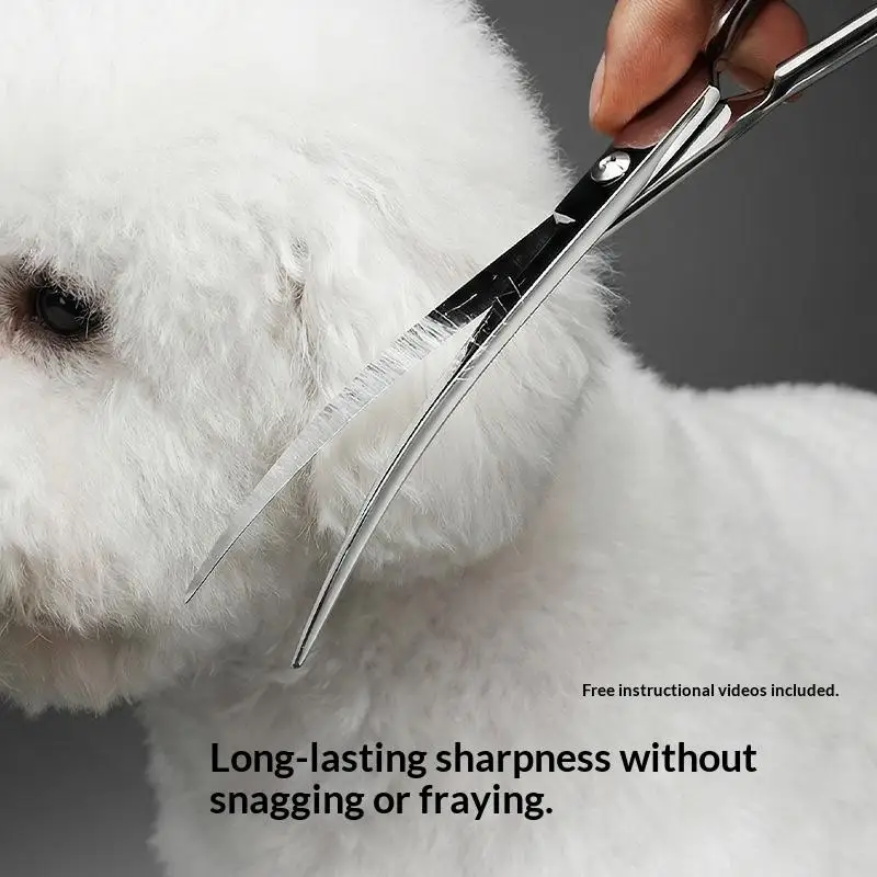 1Pcs Professional Trimming Scissors Bent Scissors Pet Grooming Scissors Dog Hair Tool Haircutting Pet Clippers