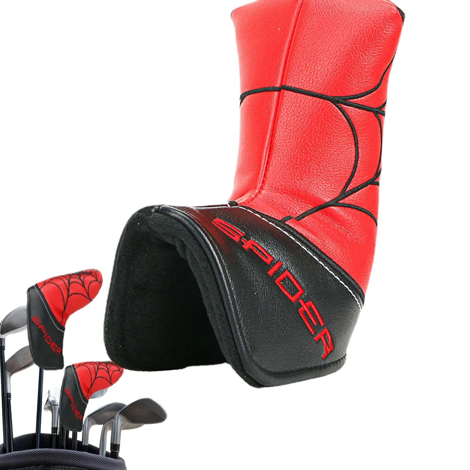 Golf Club Covers Spider Golf Club Headcover PU Leather PU Leather Golf Club Head Covers For Iron/Driver/Fairway Wood/Hybrid