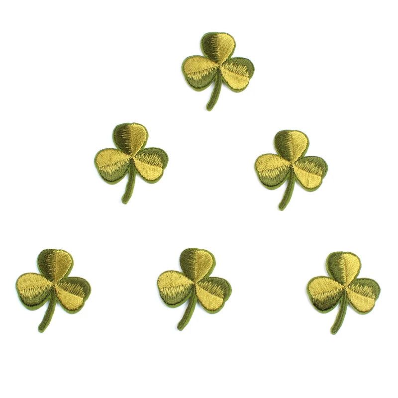 10pcs Embroidered Clover Patches Iron On Leaf Stickers Sew On Hats Shoes Clothes Patch DIY Shirts Pants Bags Badge Appliques