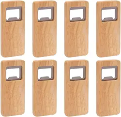 10-100PCS Wood Beer Bottle Opener Wooden Handle Corkscrew Steel Openers Square Openers Bar Kitchen Wedding Party Gift