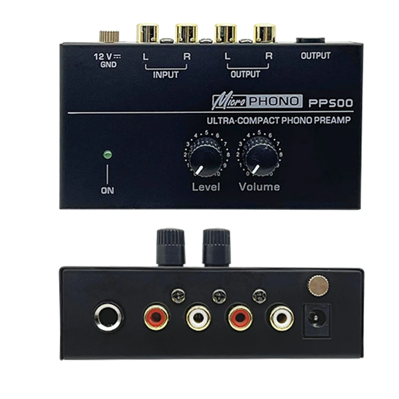 PP500 Record Player Preamplifier Vinyl Turntable Amplifier Preamplifier Turntable Volume Control Amplifier US PLUG