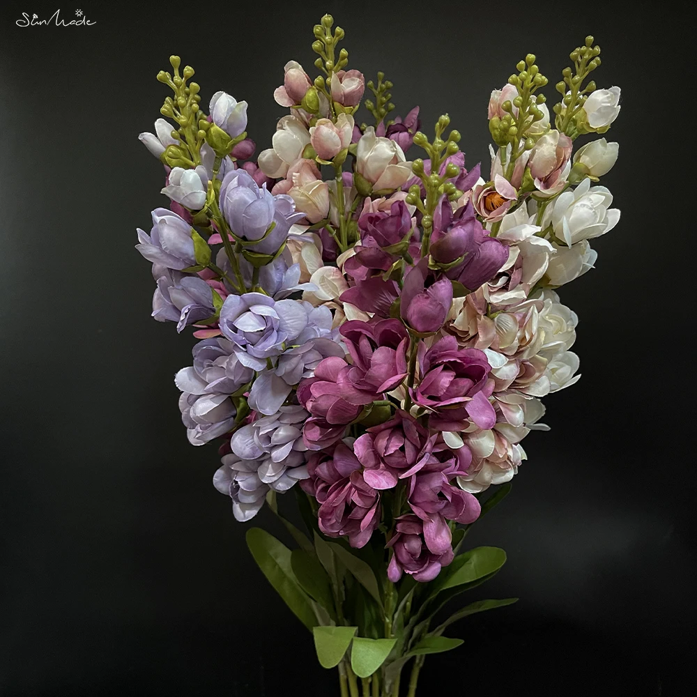 SunMade Bell Hyacinth Long Branch Flowers Home Decoration Silk Artificial Flowers Wedding Christmas Decor Flores Artificales