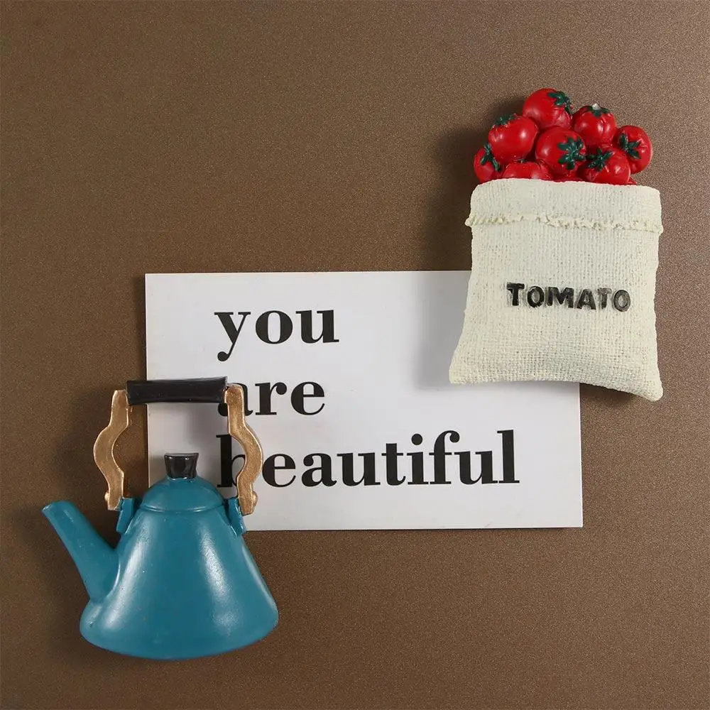 Bread Coffee Food Simulation Cooking Magnetic Decorative Board Stickers Note Holder Fridge Magnets Message Sticker