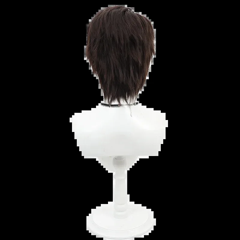 Juego LOL Arcane Jayce Talis peluca de Cosplay pelo sintético corto marrón oscuro resistente al calor Halloween carnaval juego de rol