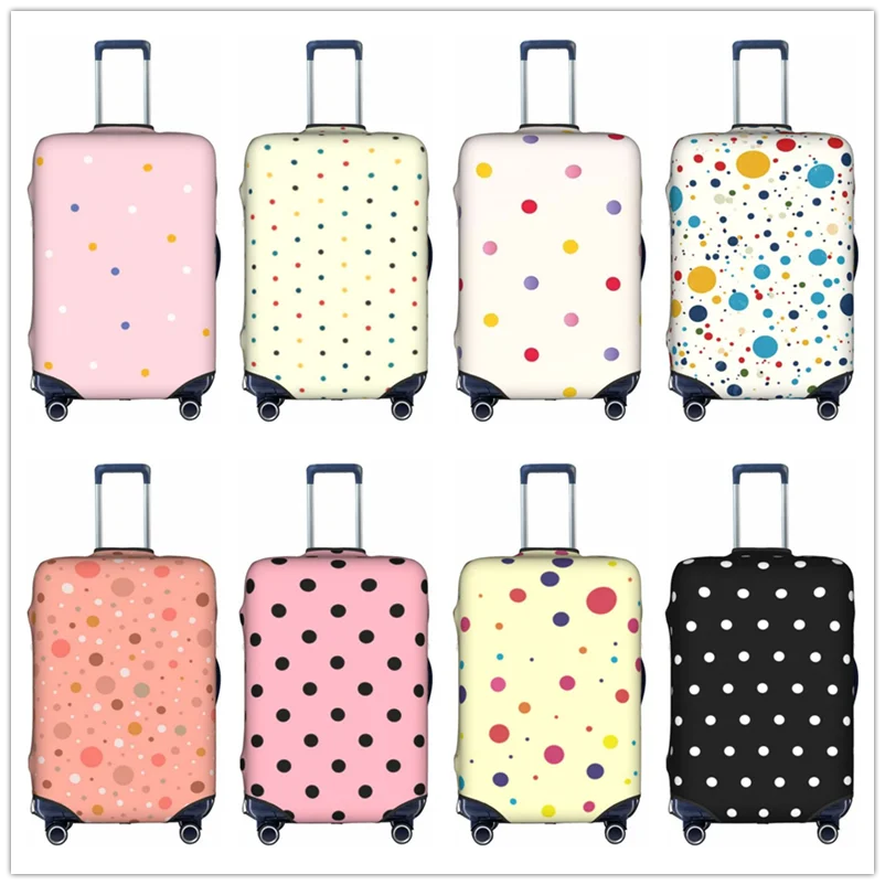 

Colorful polka dots Thick Elastic Luggage Protective Cover Zipper Suit For 18-32 inch Bag Suitcase Covers Travel Accessories