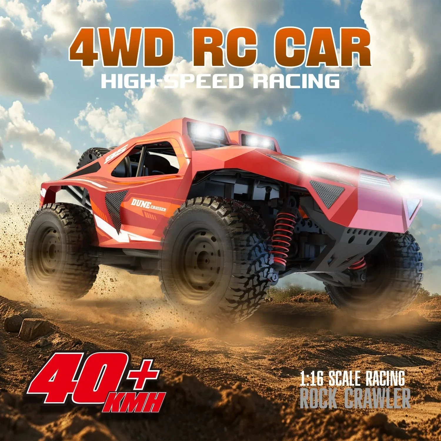 Camion tout-terrain RC 9503E 1/16 4WD, 2.4G, 40 KM/H, jouet d'escalade et de course à grande vitesse