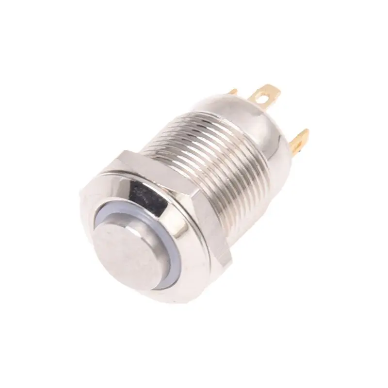 Y17A 3V Pulsador Interruptor Timbre Botón Azul LED 12 Mm Plata