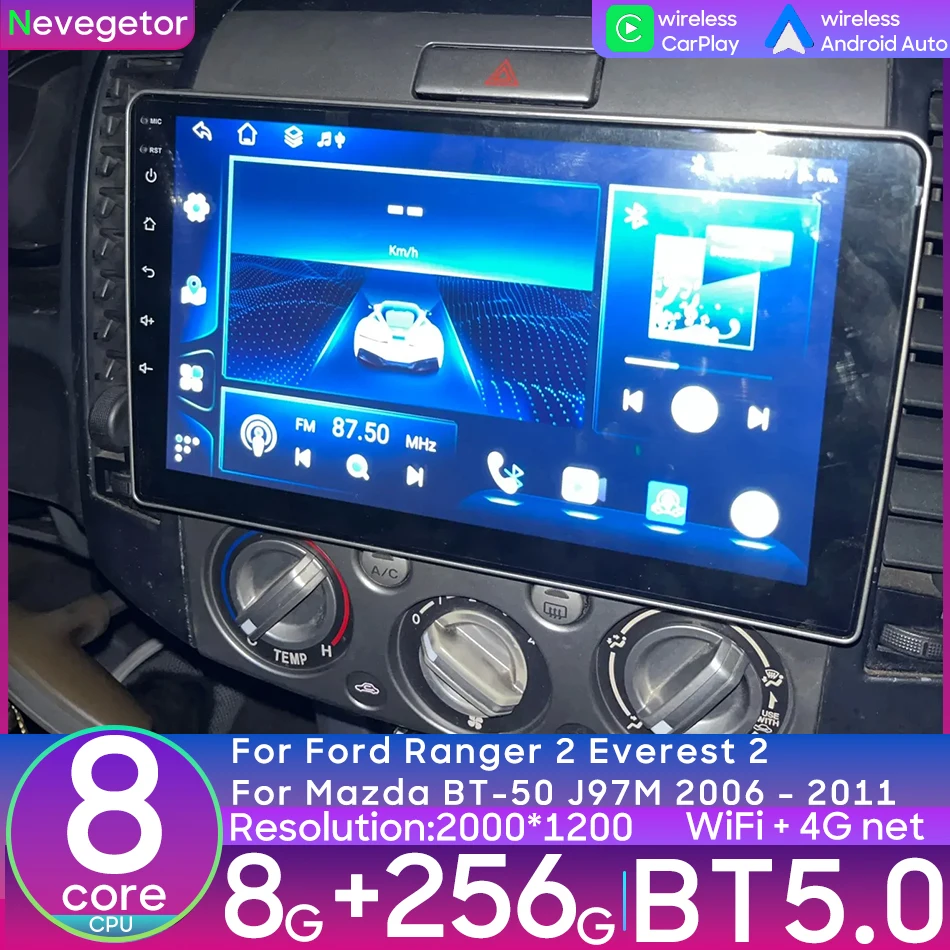 Для Ford Ranger 2 Everest 2 Для Mazda BT-50 J97M 2006-2011 Android Автомобильный мультимедийный видеоплеер Головное устройство CarPlay Auto без 2din Для Ford Ranger 2 Everest 2 Для Mazda BT-50 J97M 2006-2011 Android Автомобильный мультимедийный видеоплеер Головное устройство CarPlay Auto без 2din