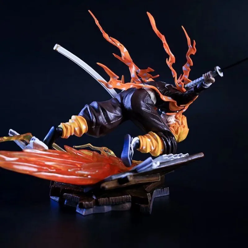 Demon Slayer Agatsuma Zenitsu อะนิเมะ Action Figures ของเล่นรูปปั้น Figurine Collection เดสก์ท็อปเครื่องประดับสําหรับของขวัญเด็ก