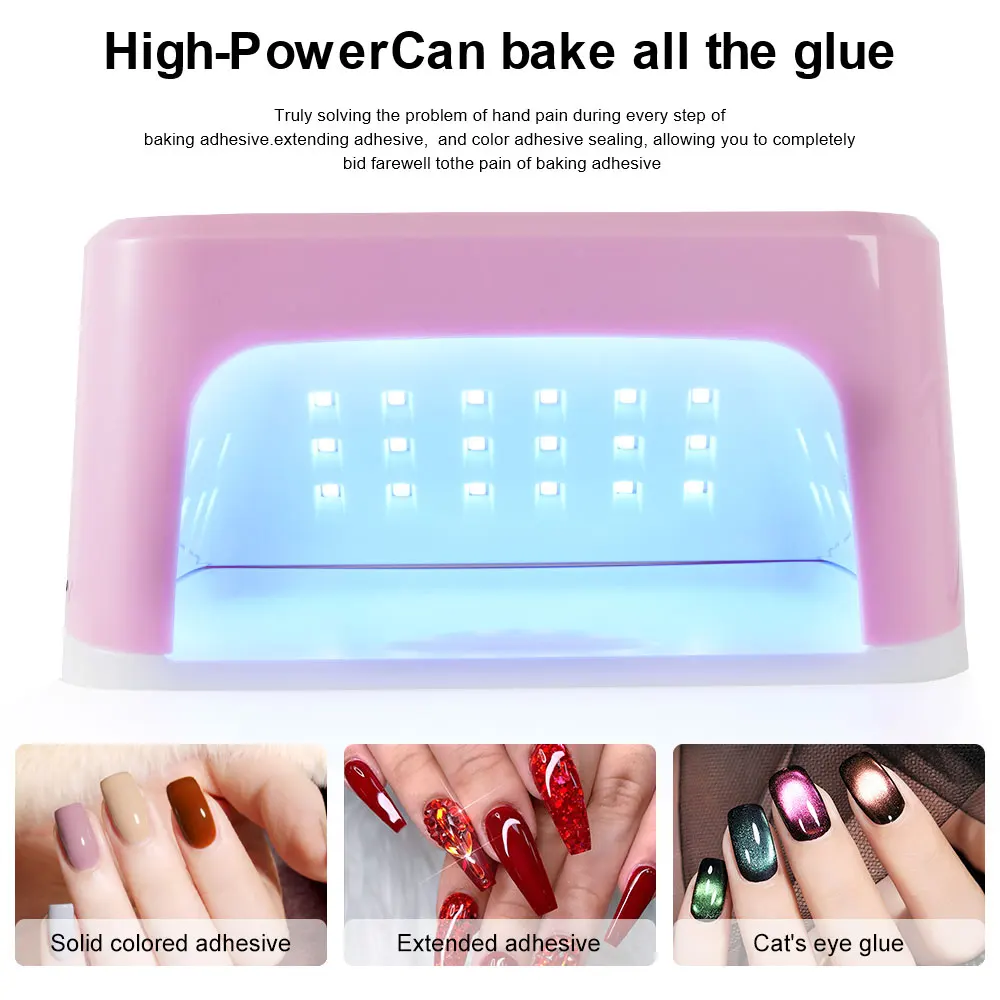 45LEDS Professional Nail Drying Lamp LED Nail Art Dryer, Portable Nail Art Lamp for Gel Polish Removal Equipment Tool