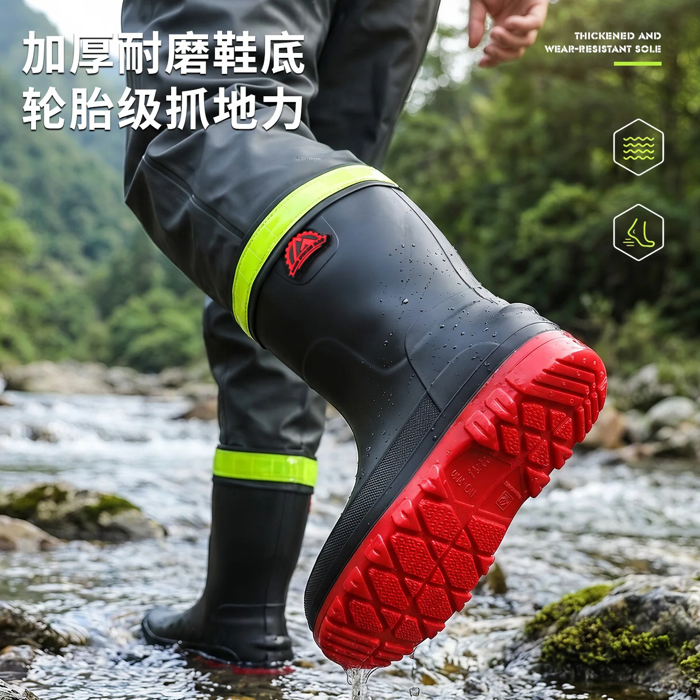 Waterproof Fishing Chest Waders Men Boot Foot Wader Overalls with Large Pocket Anti-slip Sole Hunting Waders for River Pond Work