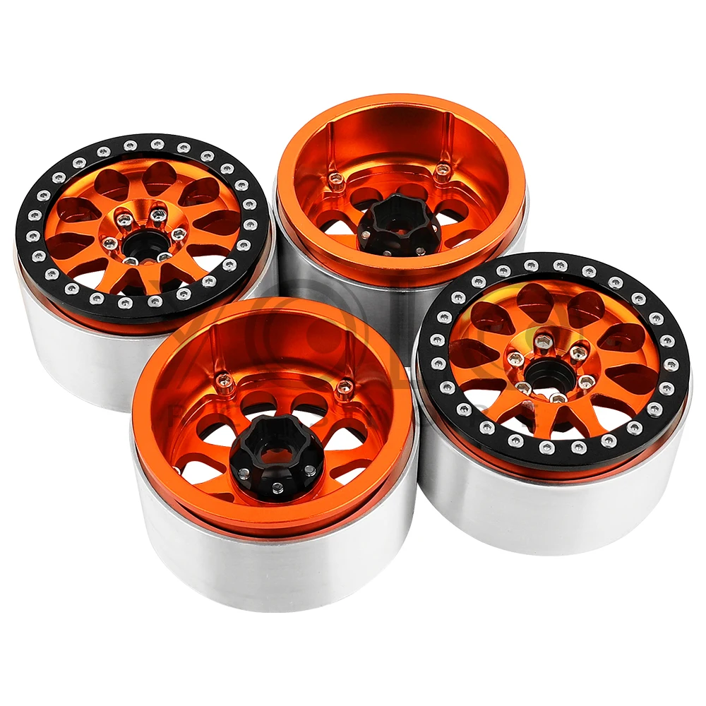 2/4Pcs 2.2 Inch Beadlock Wheel Hub Rim Rims Aluminum Alloy for TRX4 TRX6 Axial SCX10 III  1/10 RC Crawler