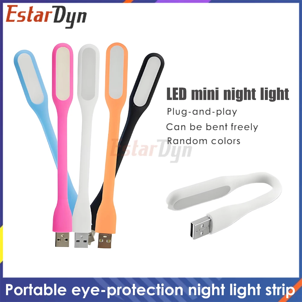 Portable Foldable USB Reading Light, Mini Eye Protection Book Lamp for Power Bank Computer, 5V LED Night Light random color