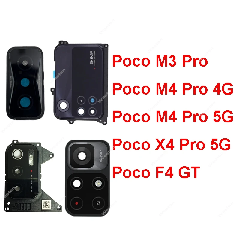 For Xiaomi Pocophone Poco M3 M4 X4 F4 Pro GT 4G 5G Rear Camera Glass Lens Cover Back Camera Glass Lens With Sticker Tape Parts