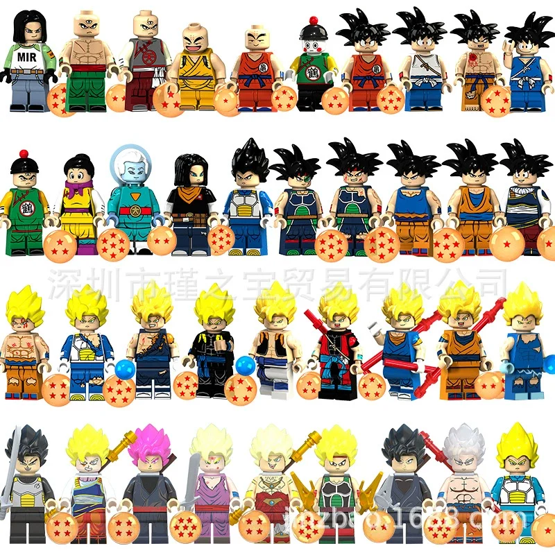 6pcs-8pcs/set Dargon Ball Z Vegta Frieza Son Goku Gohan krillin Yamcha Super Saiyan Anime Blocks Figure WM6180 WM6181 KT1007