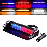 Car Strobe Light 8LED Police Lights Red/Blue/Yellow/White 12V Signal Lamps Flash Dash Emergency Windshield Warning Light