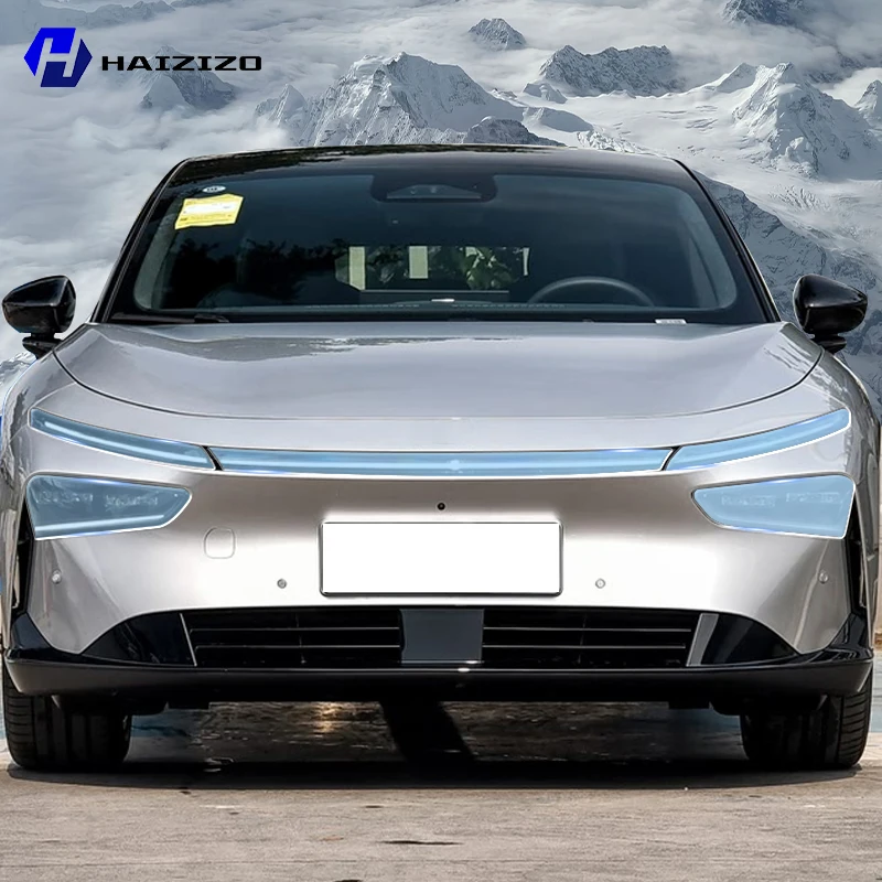 

For XPeng P7+ 2024-2025 Smoke Black TPU Headlight Protection Film Anti-Scratch & UV Resistant Easy Install Vinyl Wrap Kit PPF